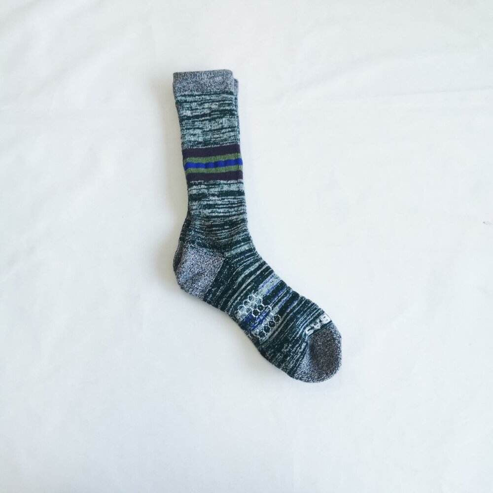 Bombas Size L Comfort Fit Striped Crew Socks Casual Style Durable Design